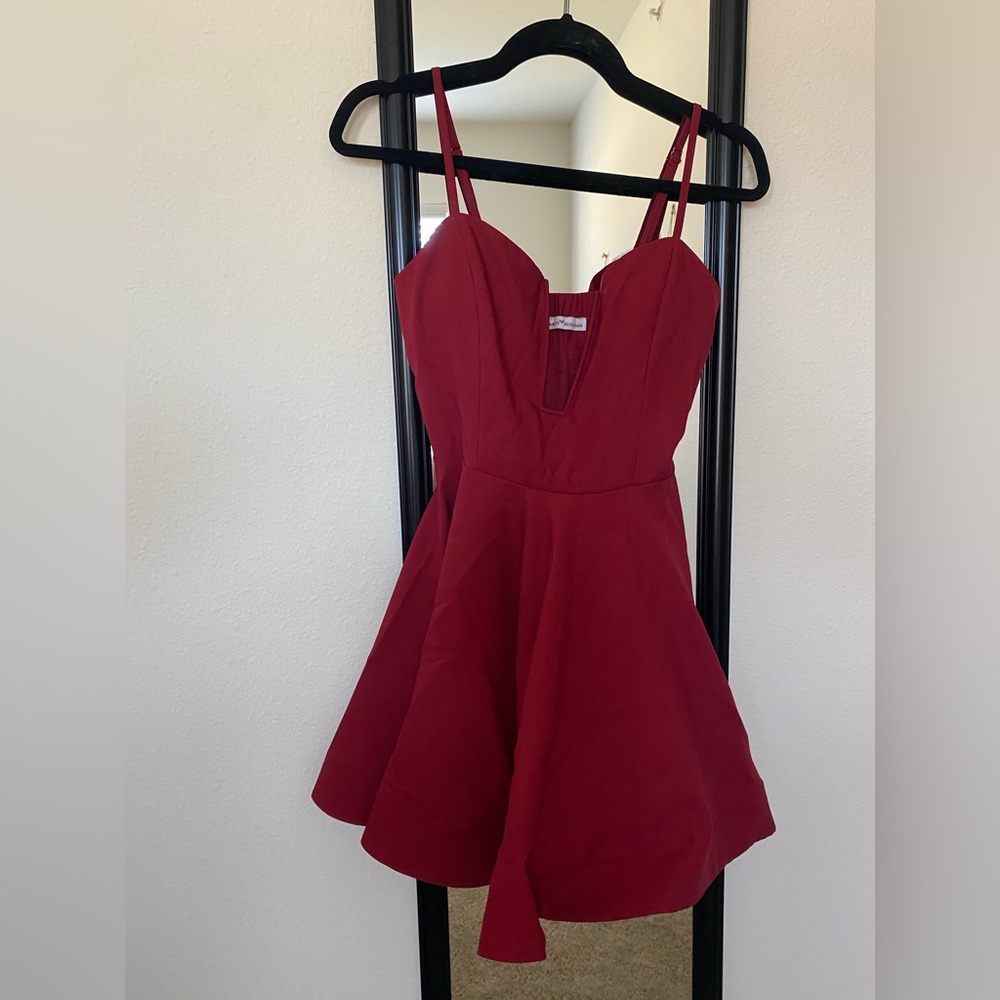 Burgundy dainty hooligan deep V formal dress, size small